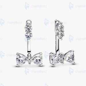 Pandora Sparkling Bow Drop Earrings